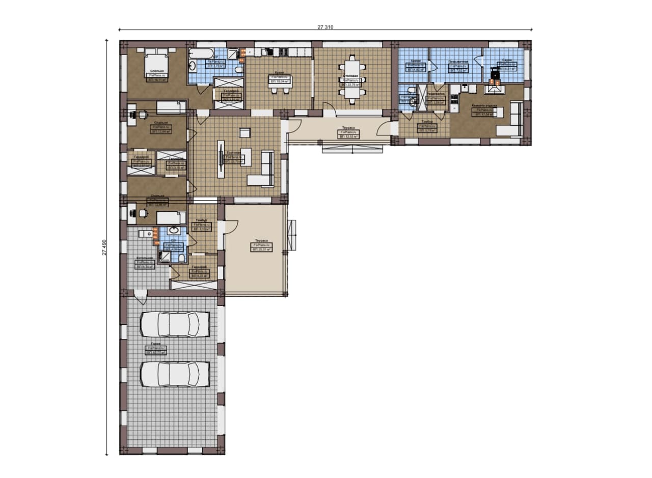Планировка Одноэтажный дом F-18908